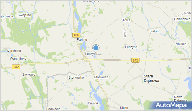 mapa Załęcze, Załęcze gmina Stara Dąbrowa na mapie Targeo